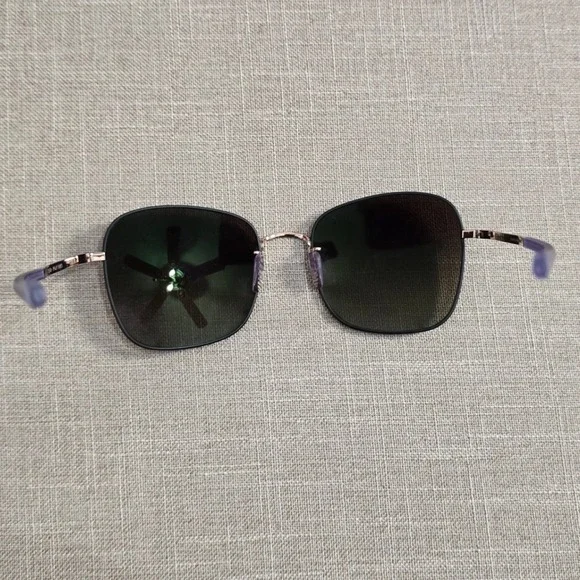 Krewe Sabine Sunglasses Black Rose Gold Square Metal Frames Grey Gradient Lens - Picture 3 of 5